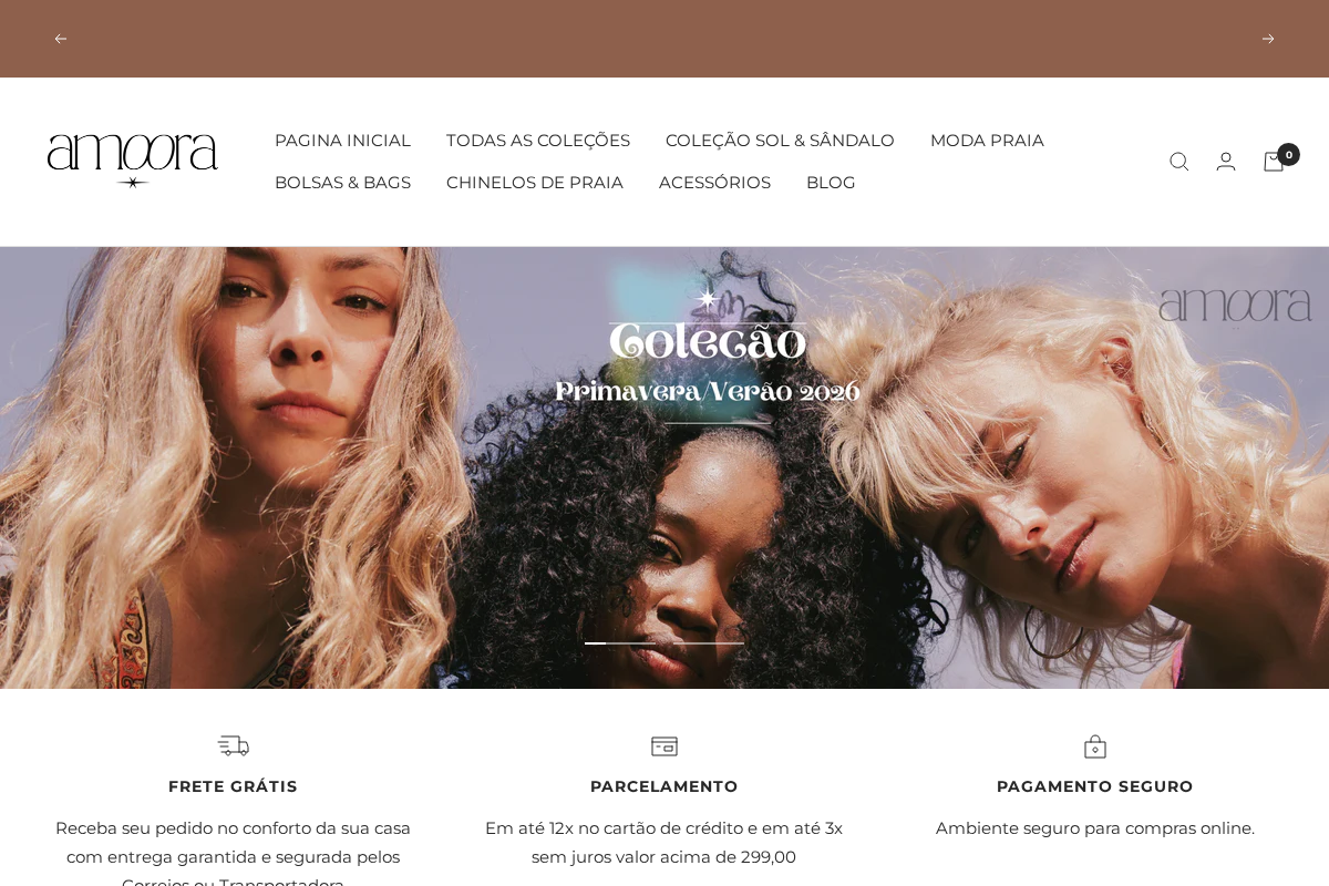 Amoora homepage screenshot