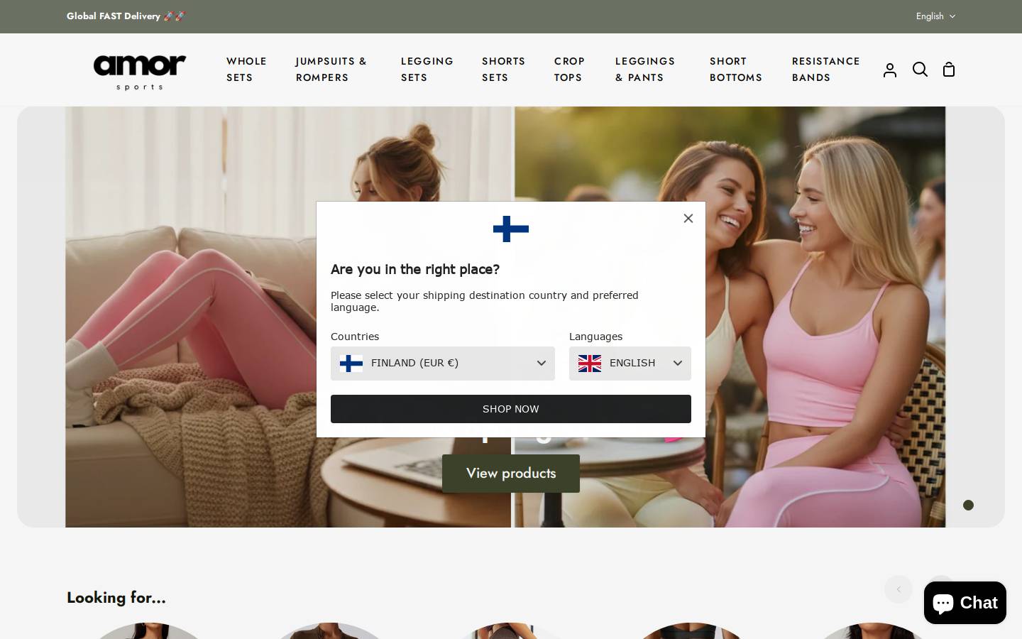 amor-sports.com homepage screenshot