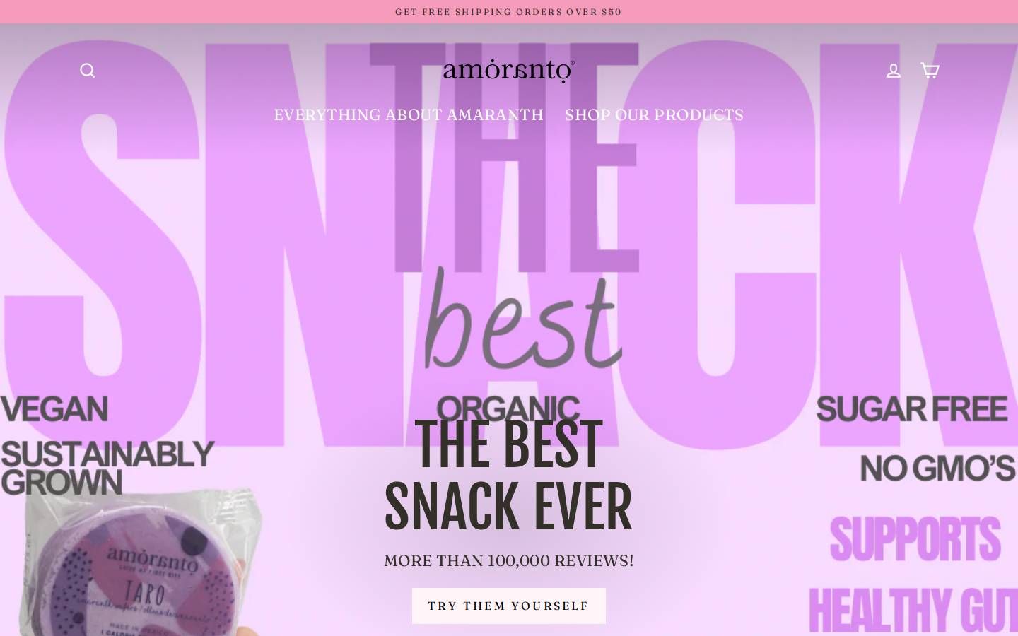 amorantosnacks.com homepage screenshot