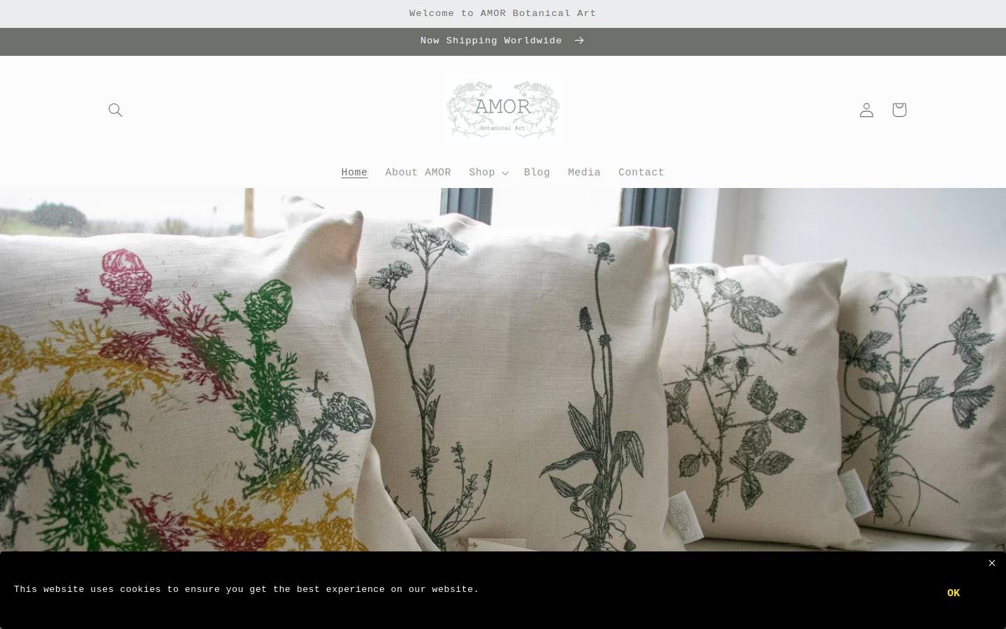 amorbotanicalart.com homepage screenshot
