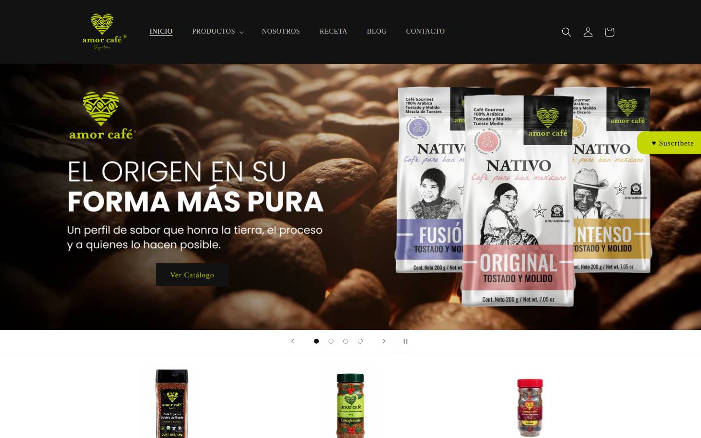 amorcafesignature.mx homepage screenshot
