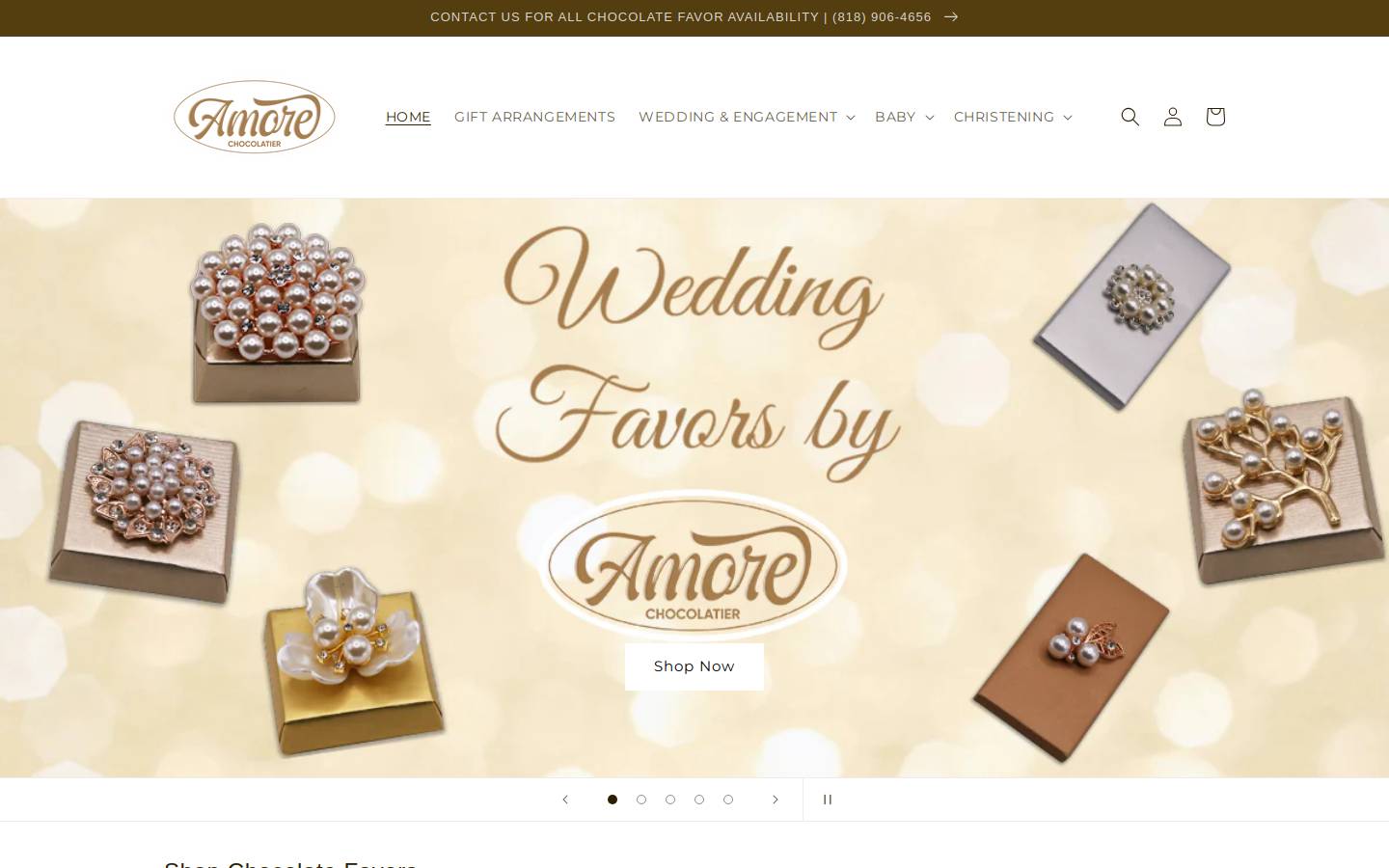 amorechocolatier.com homepage screenshot