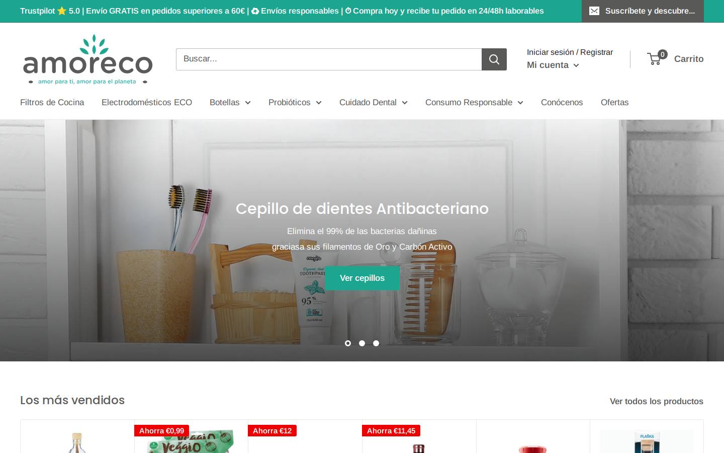 Amoreco homepage screenshot