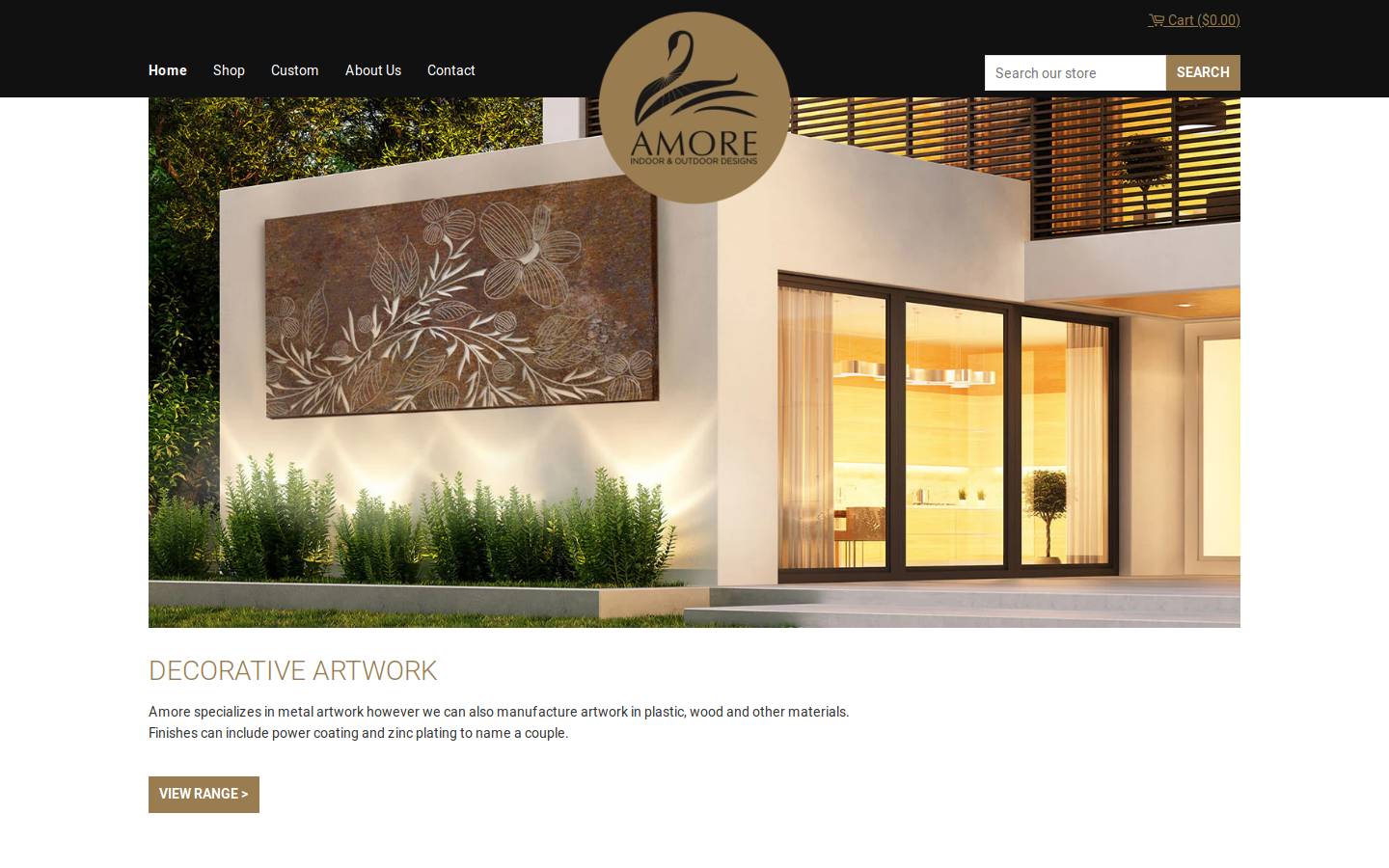 amoredesigns.com.au homepage screenshot