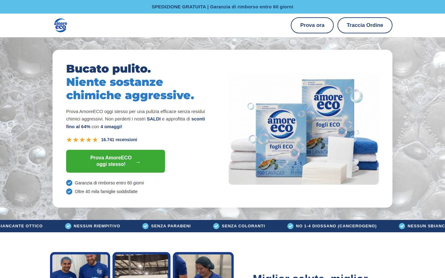 amoreeco.com homepage screenshot