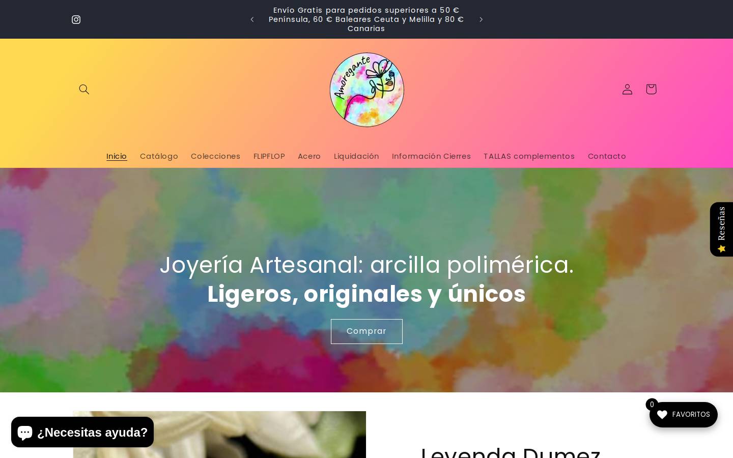 amoregante.es homepage screenshot