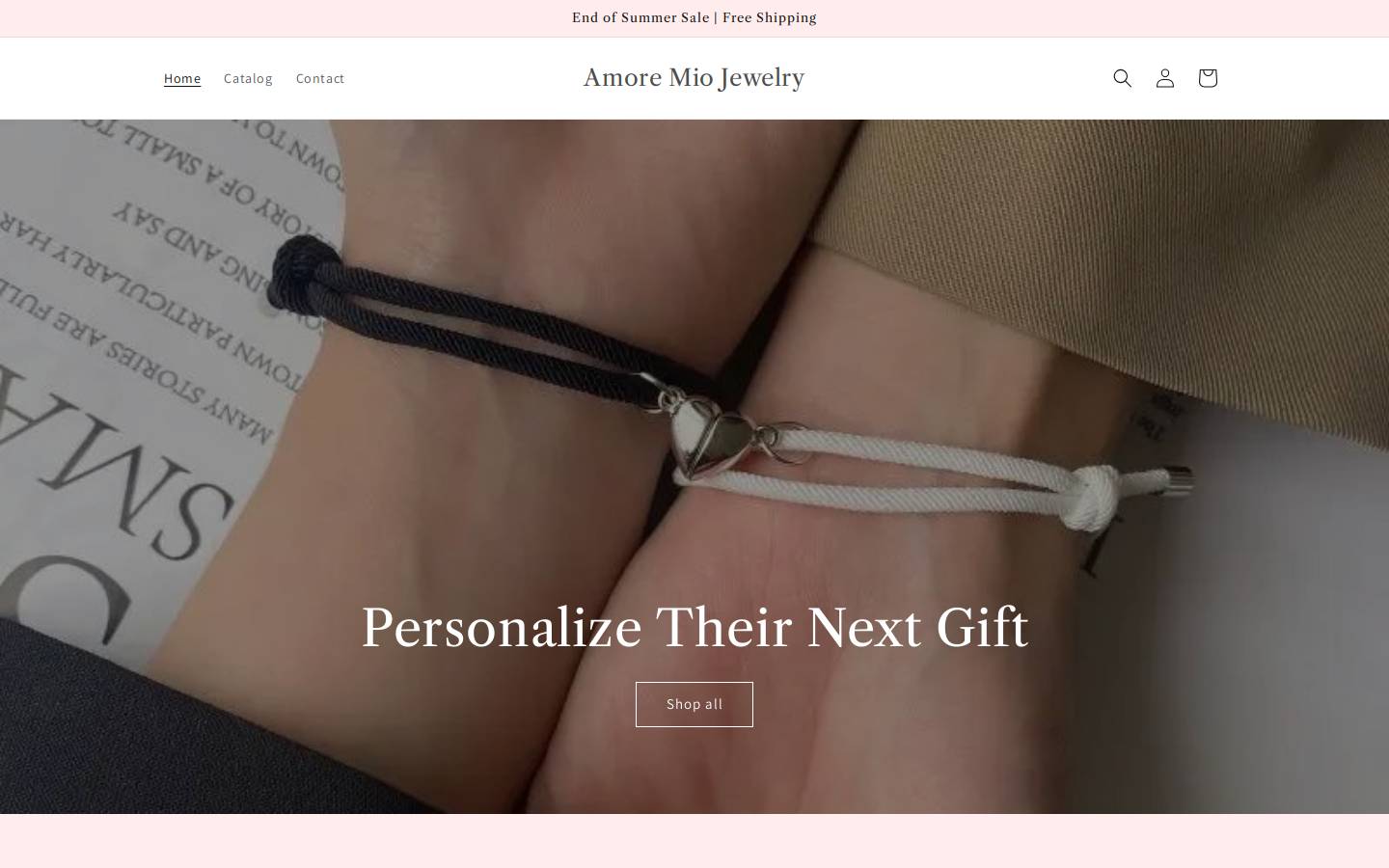 amoremiojewelry.com homepage screenshot