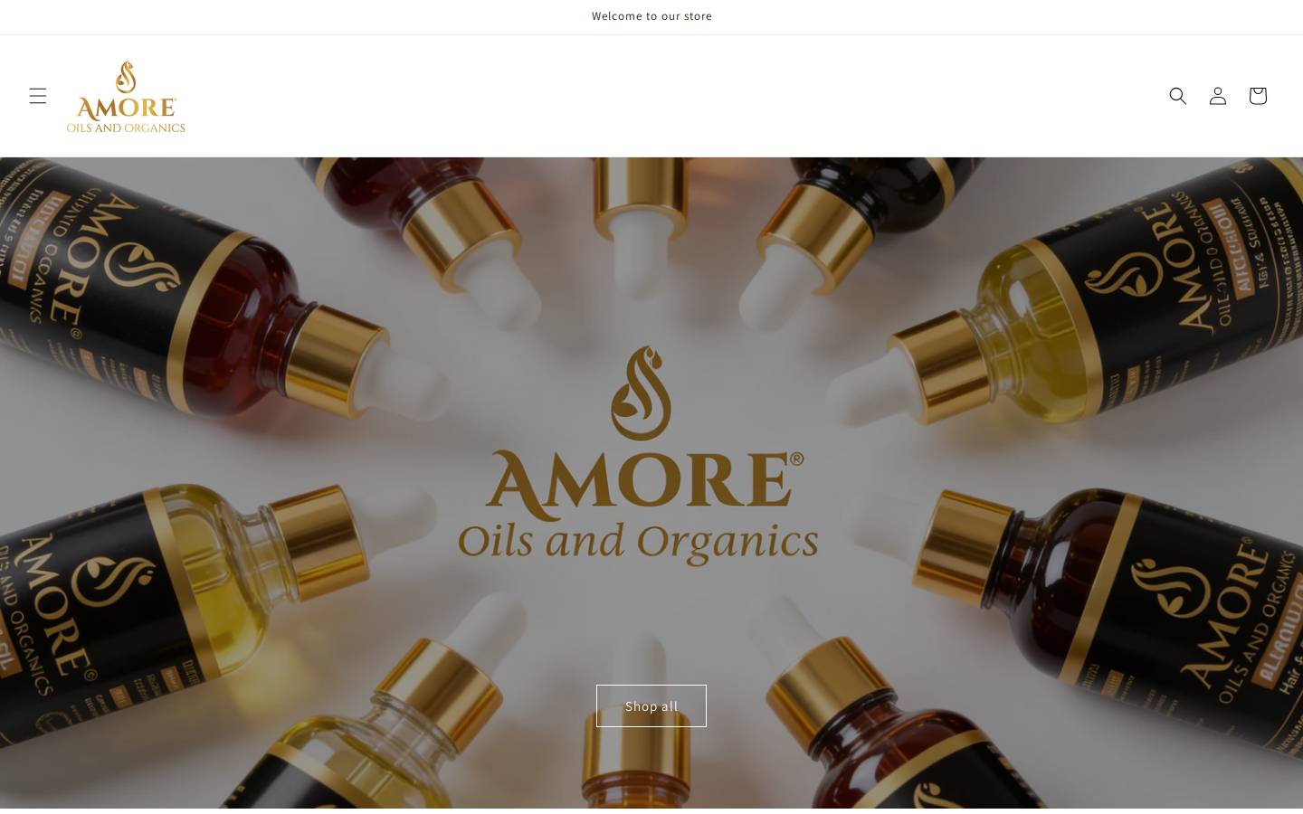 amoreoilsandorganics.com homepage screenshot