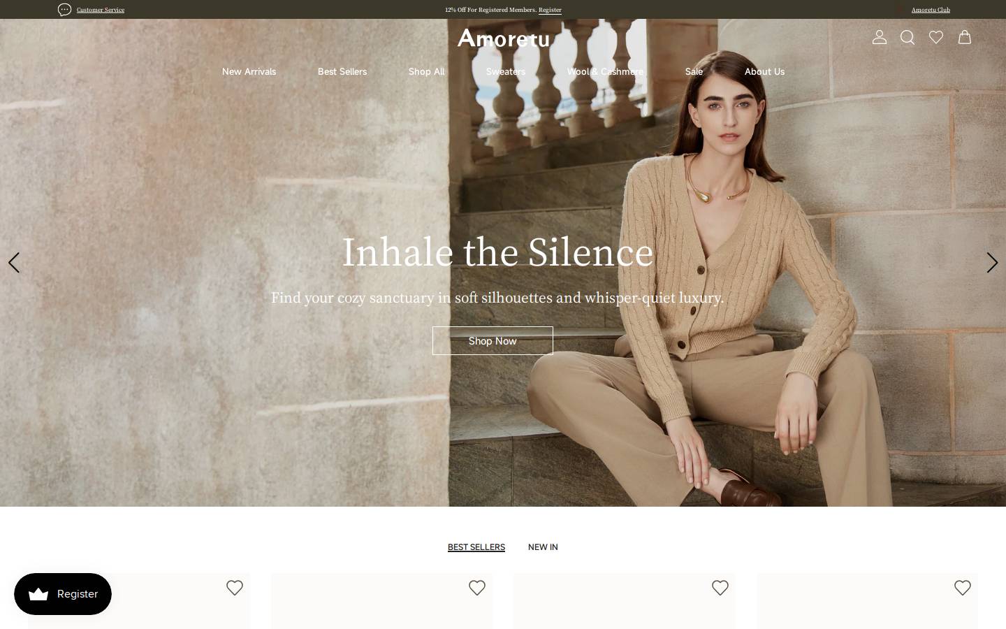 Amoretu homepage screenshot