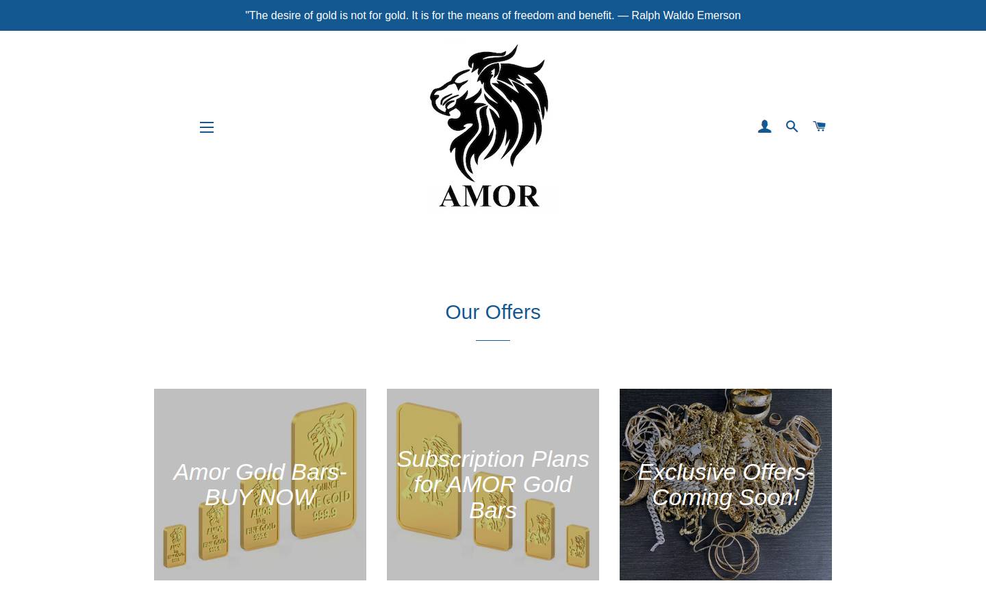 amorgoldbars.com homepage screenshot