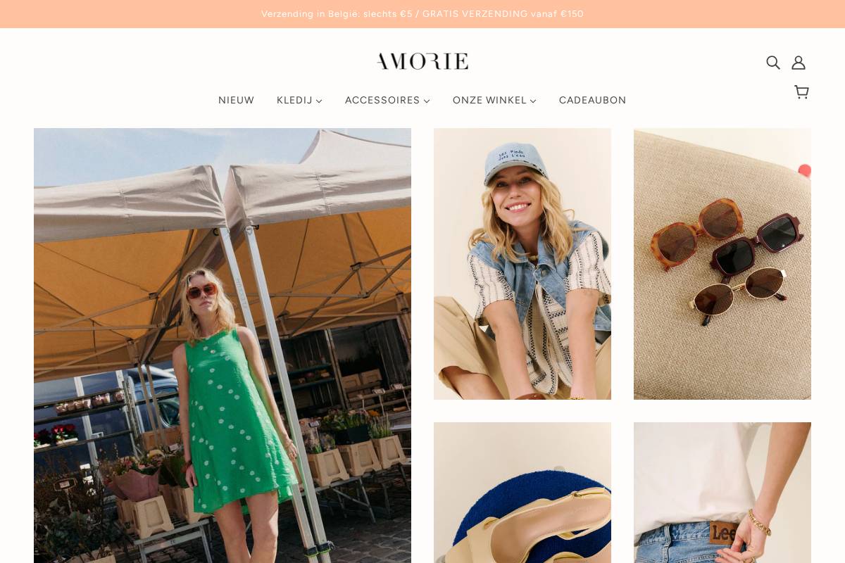 amorie.be homepage screenshot