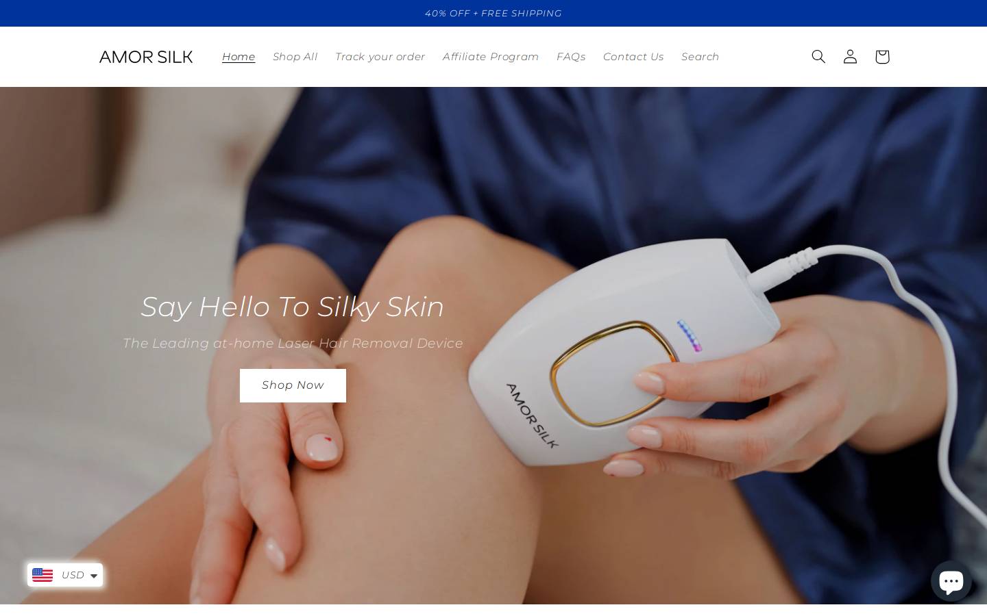 amorsilk.com homepage screenshot