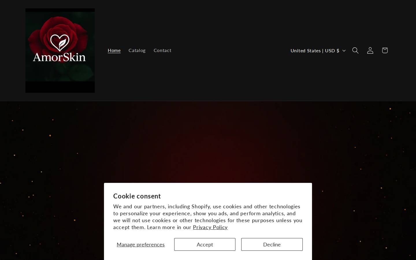 amorskin.co homepage screenshot