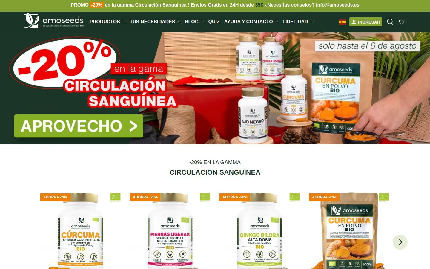 amoseeds homepage screenshot