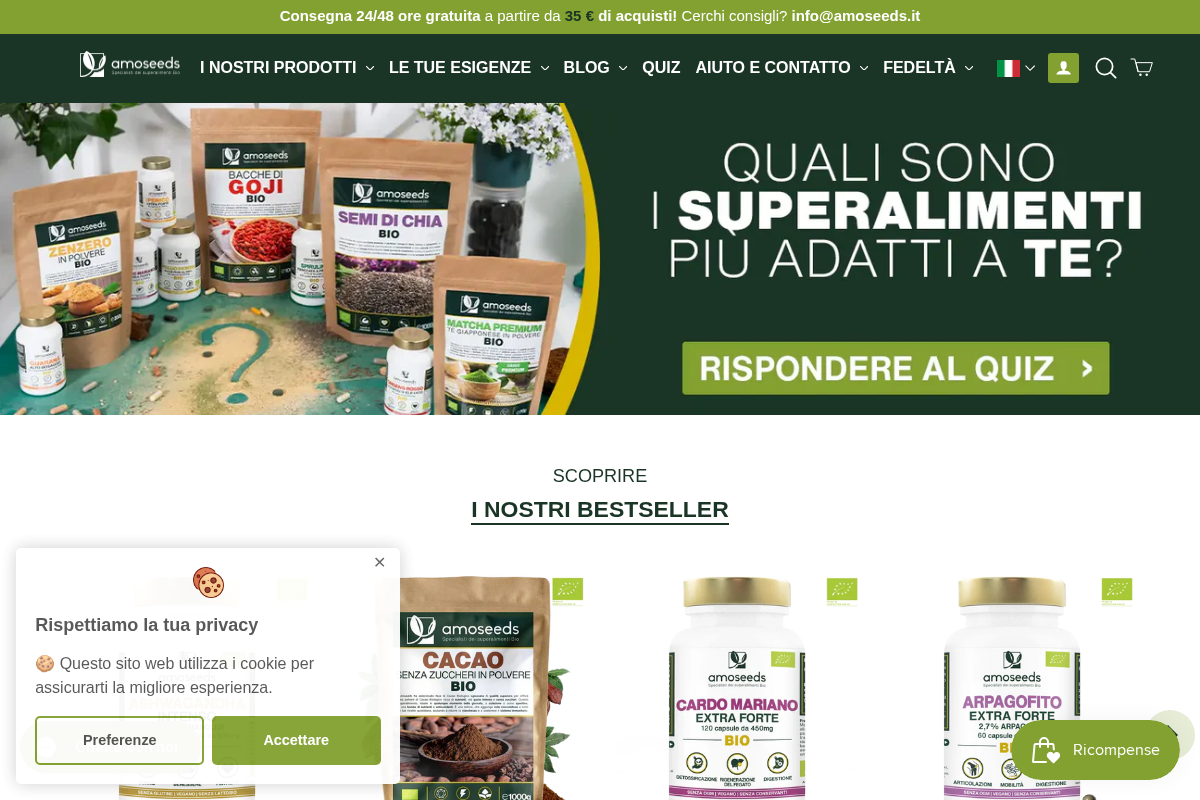 Amoseeds Italia homepage screenshot