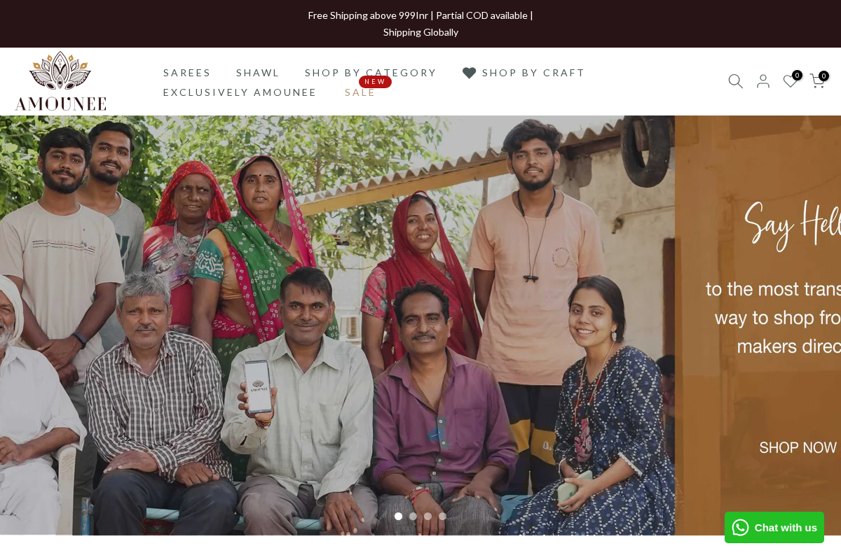 AMOUNEE - Handloom & Handicraft homepage screenshot