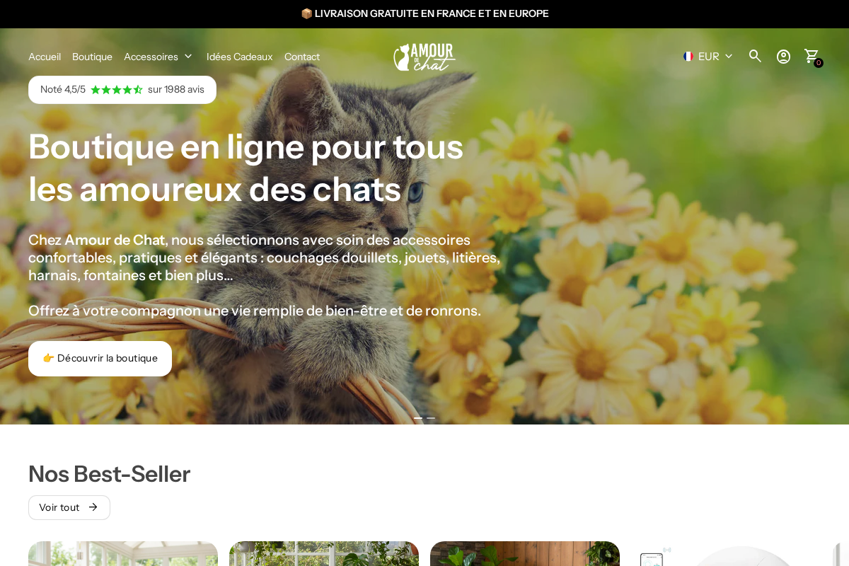 Amour de Chat homepage screenshot