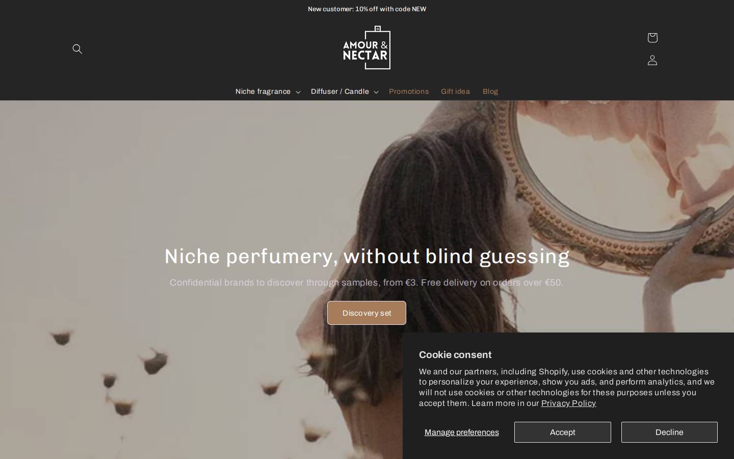 amour-nectar.com homepage screenshot