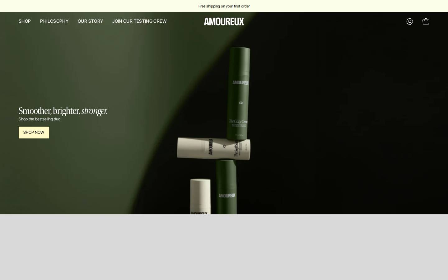 amoureuxbeauty.com homepage screenshot
