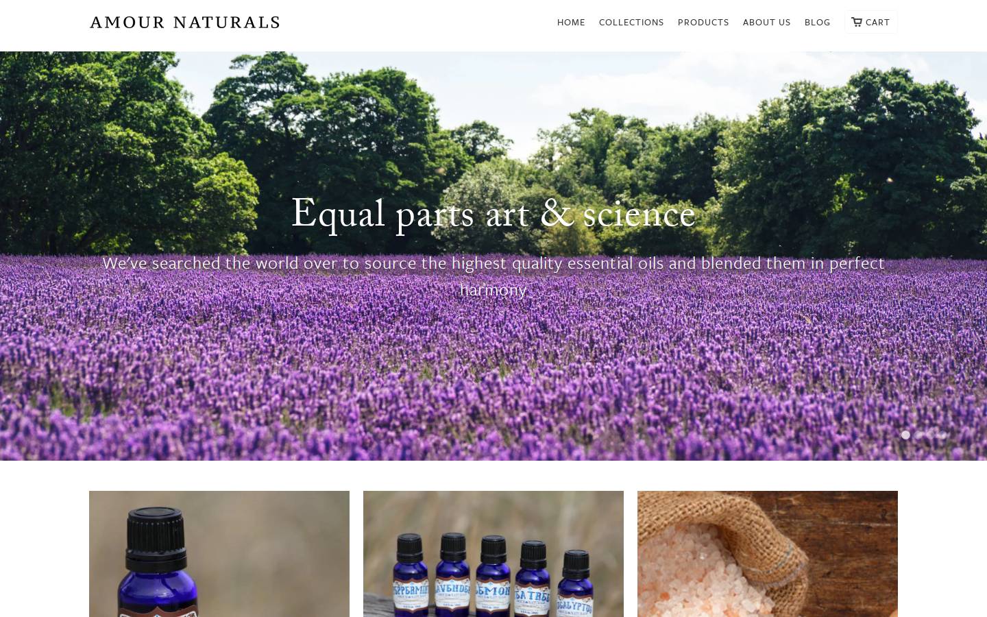 amournaturals.com homepage screenshot