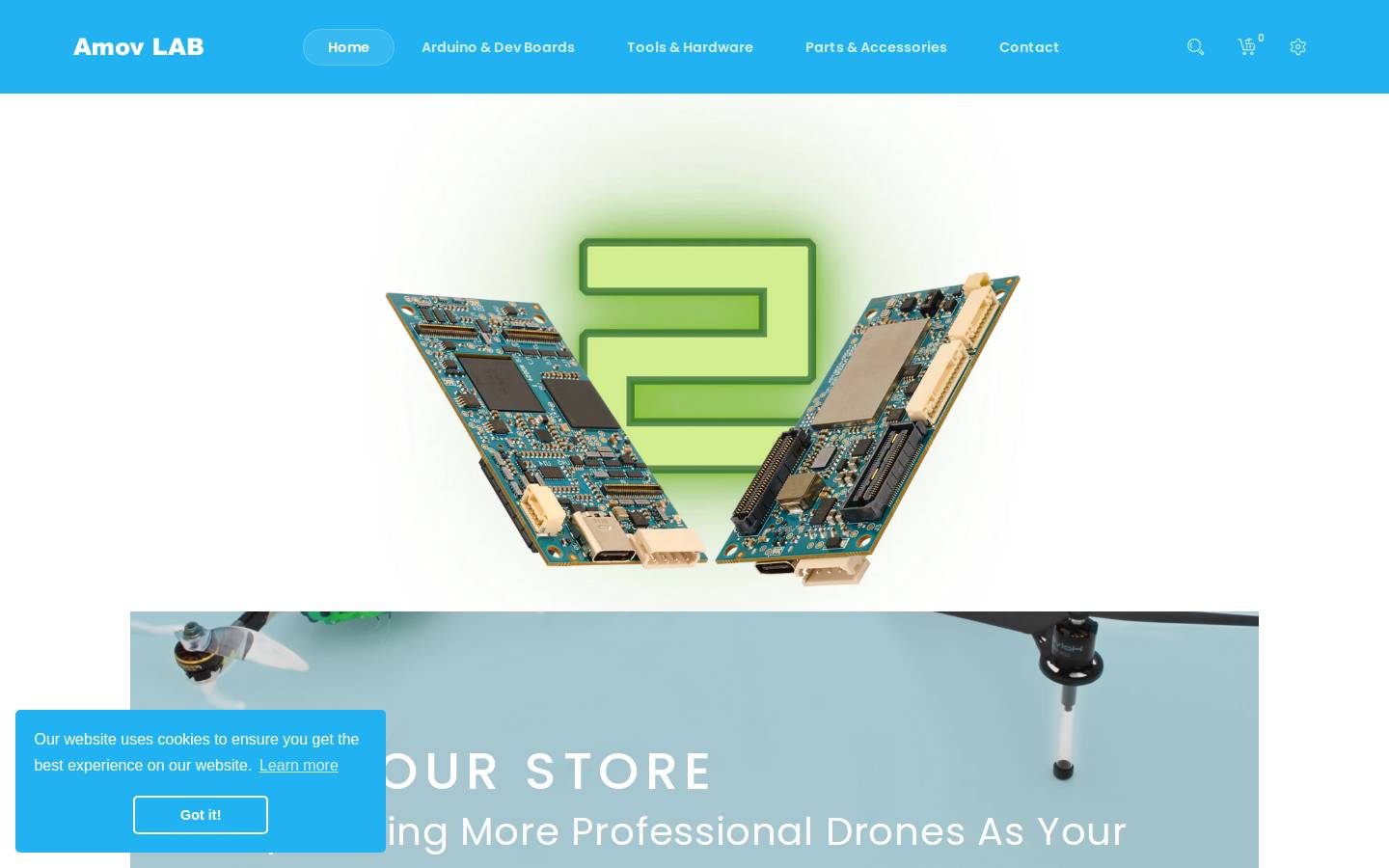 amovrobotlab.com homepage screenshot