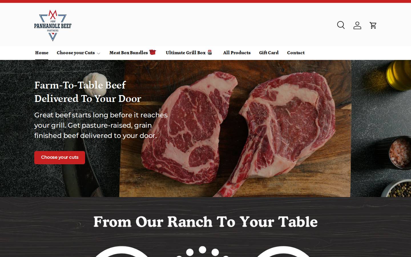 ampanhandlebeef.com homepage screenshot