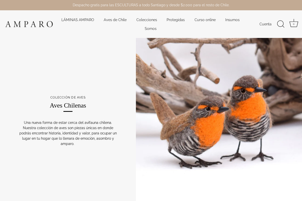 Amparo Emociones en Fieltro homepage screenshot