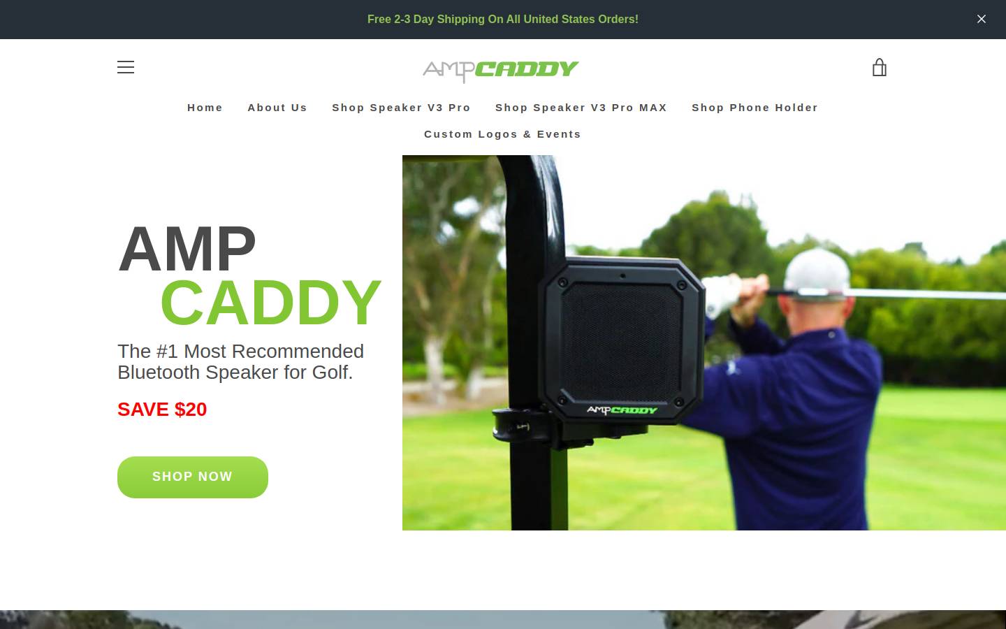 ampcaddy.com homepage screenshot