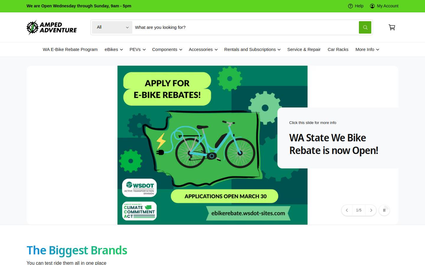 amped-adventure.com homepage screenshot