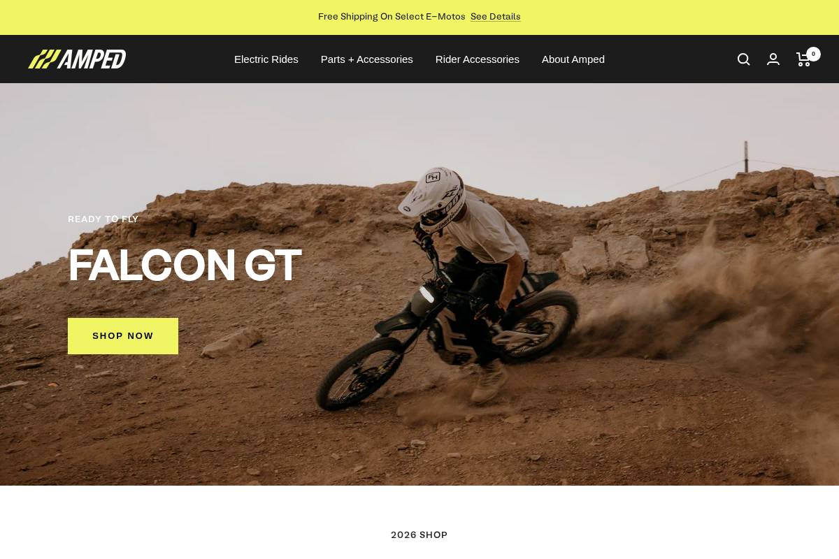 ampedbikes.com homepage screenshot