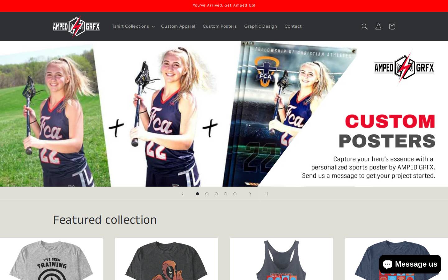 ampedgrfx.com homepage screenshot