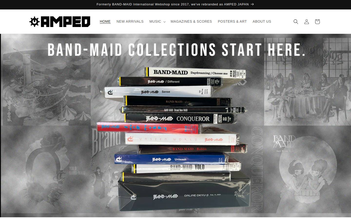 ampedjapan.com homepage screenshot