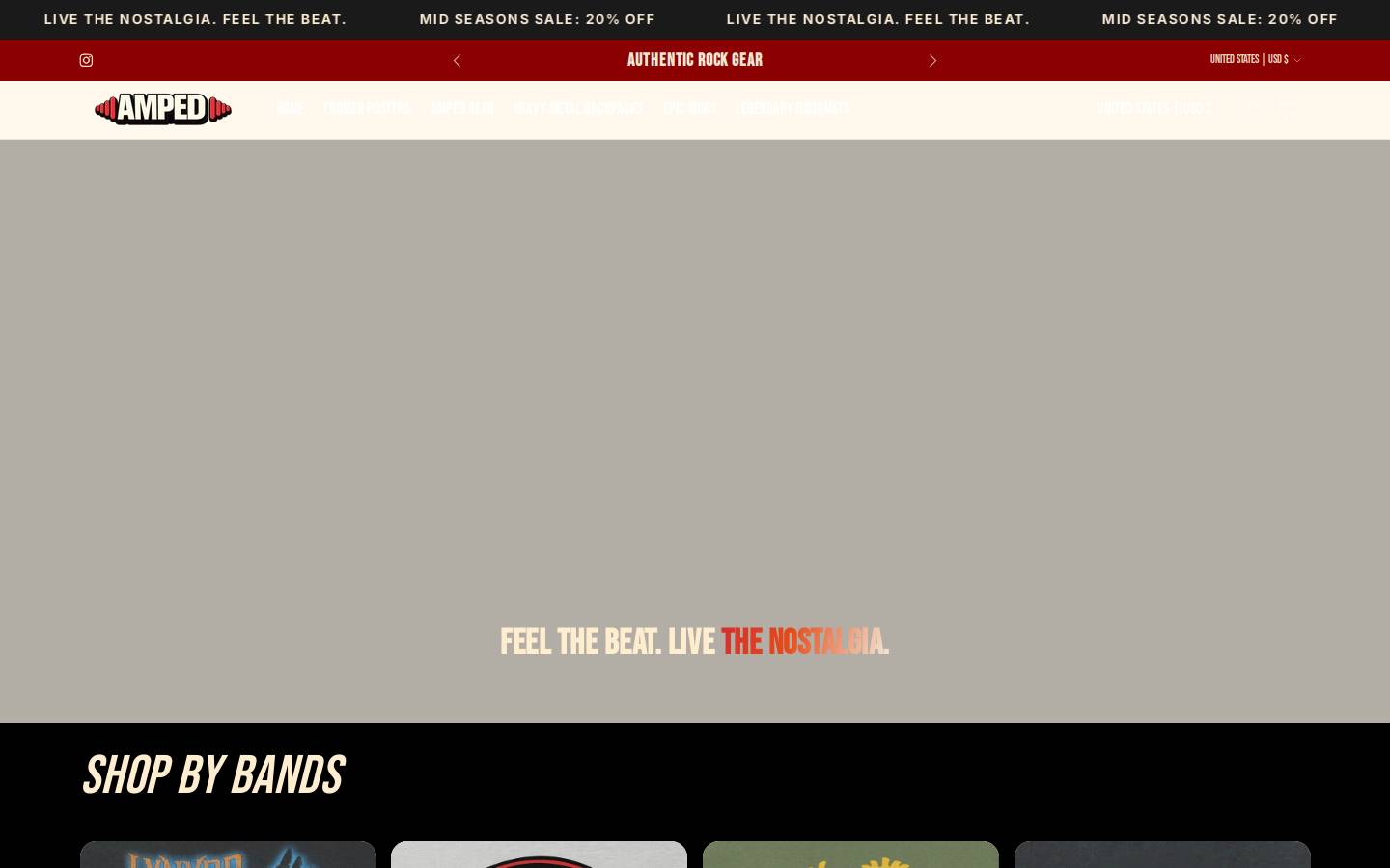 Amped Store homepage screenshot