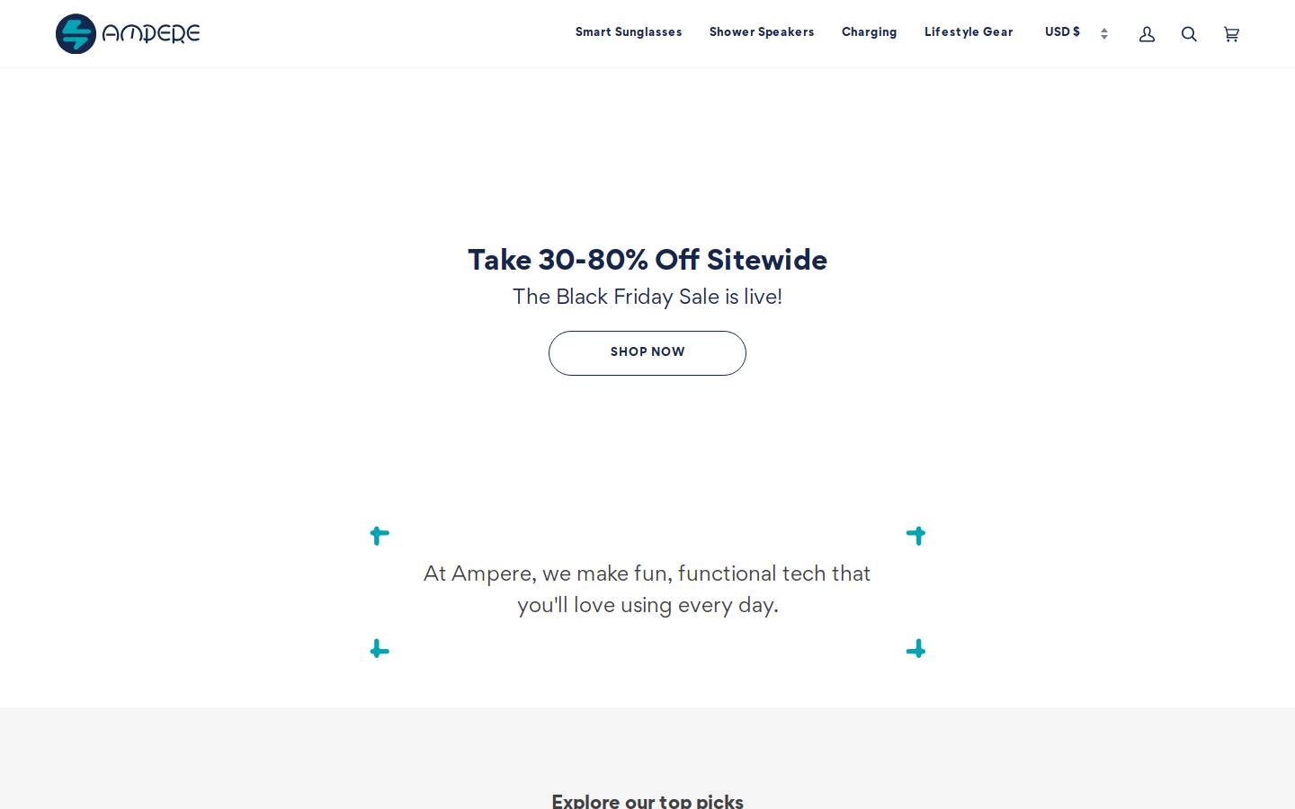 Ampere homepage screenshot