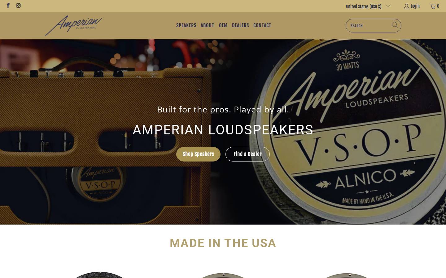 amperian.com homepage screenshot