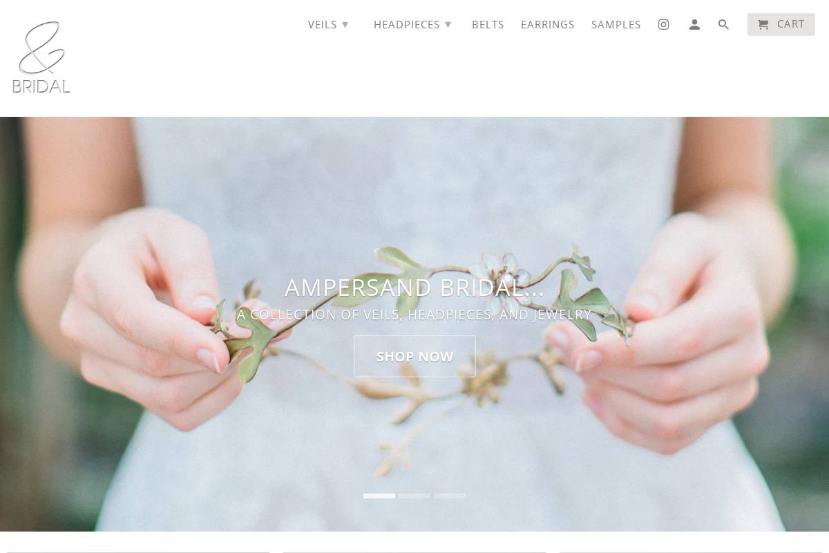 ampersandbridal.com homepage screenshot