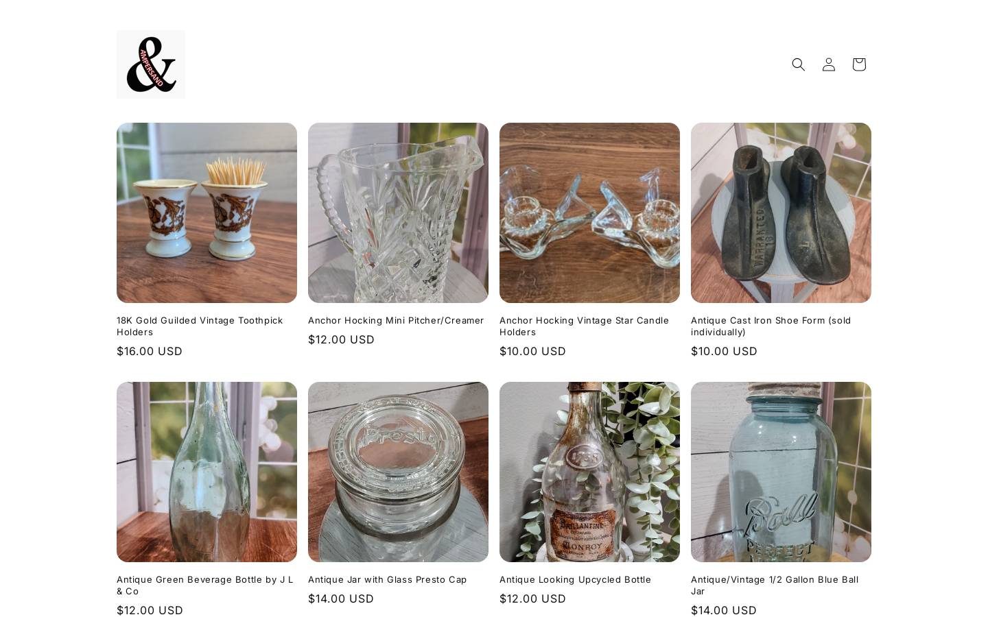 ampersanduniquegifts.com homepage screenshot