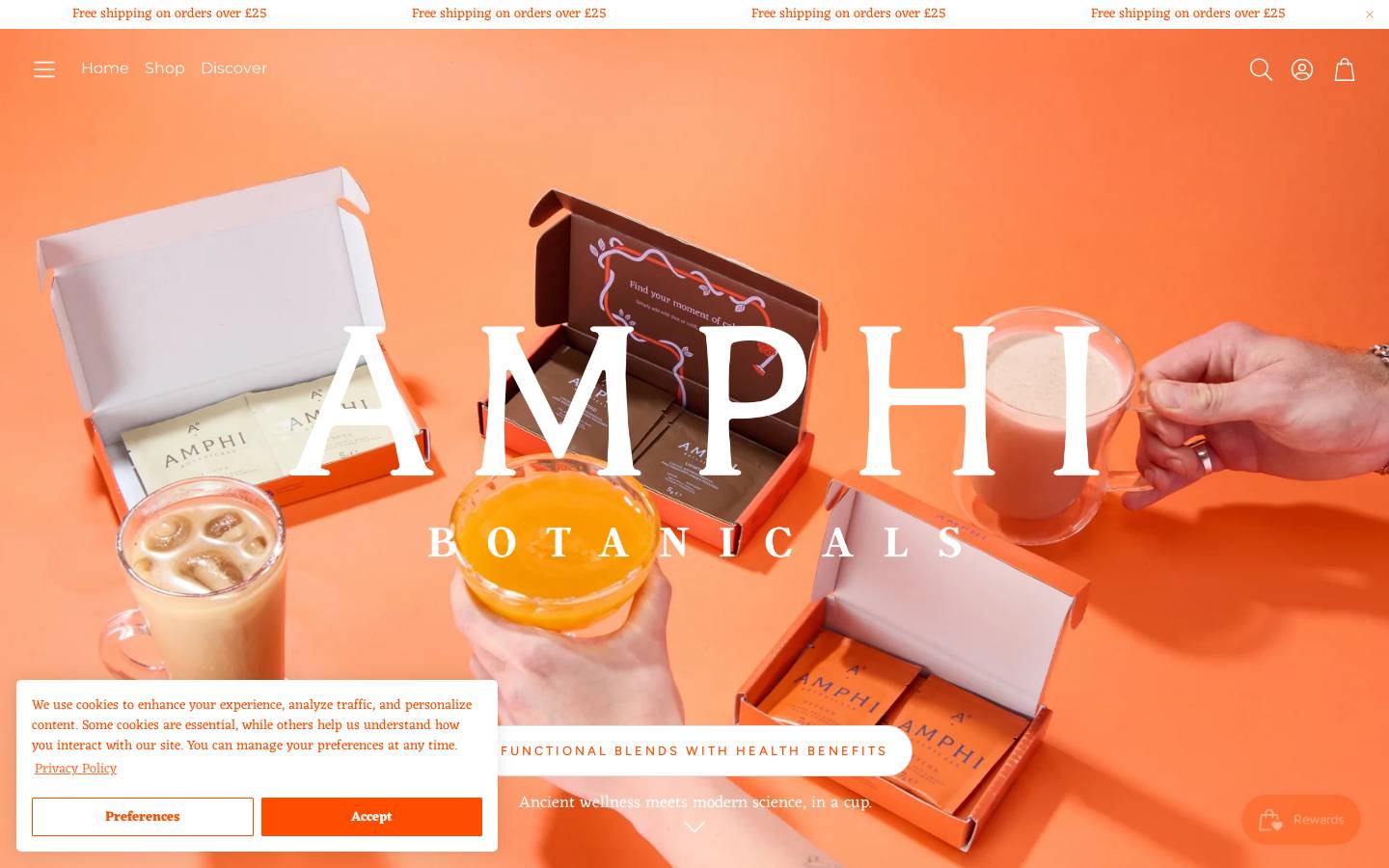 Amphibotanicals homepage screenshot