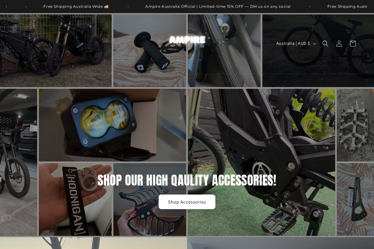 Ampire Australia homepage screenshot