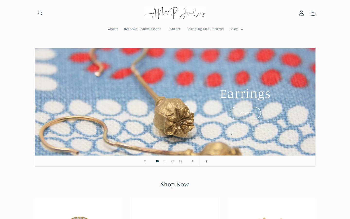 ampjewellery.com homepage screenshot