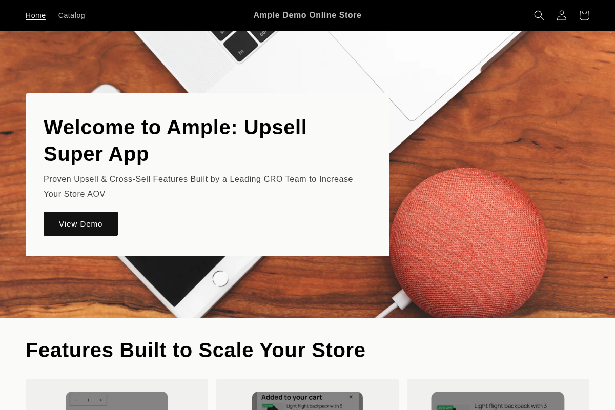 Ample Demo Online Store homepage screenshot