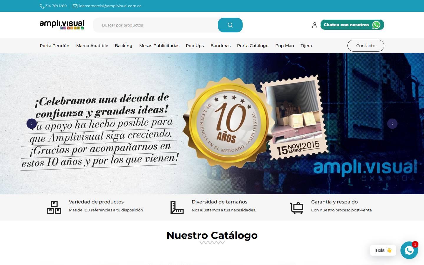 amplivisual.com.co homepage screenshot