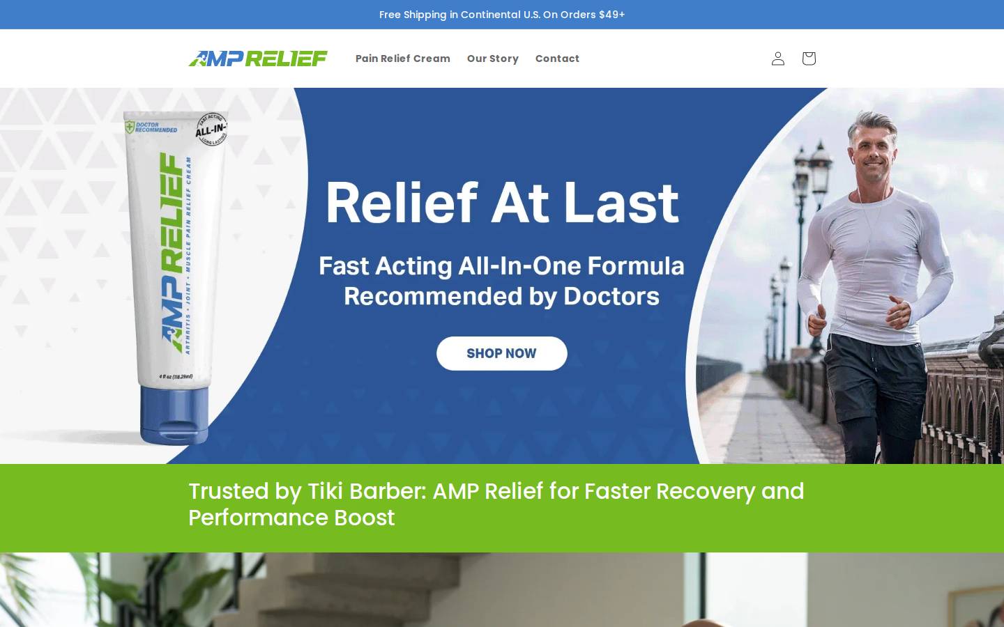 amprelief.com homepage screenshot
