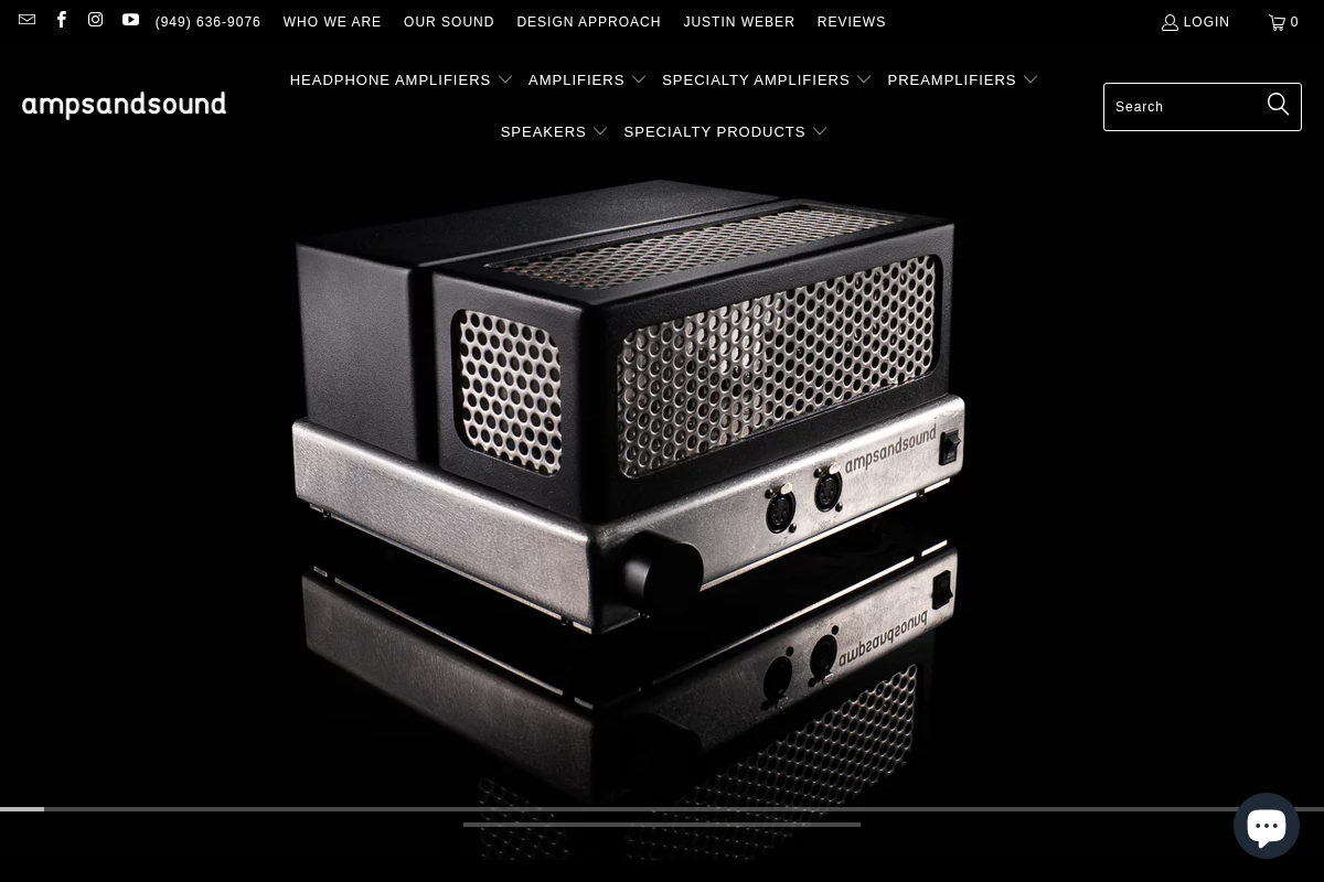 ampsandsound homepage screenshot