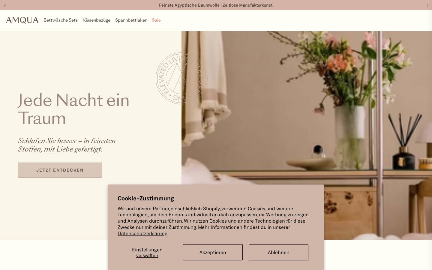 Amqua homepage screenshot