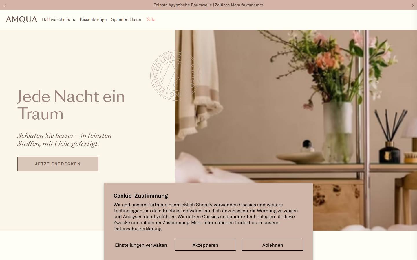 Amqua homepage screenshot