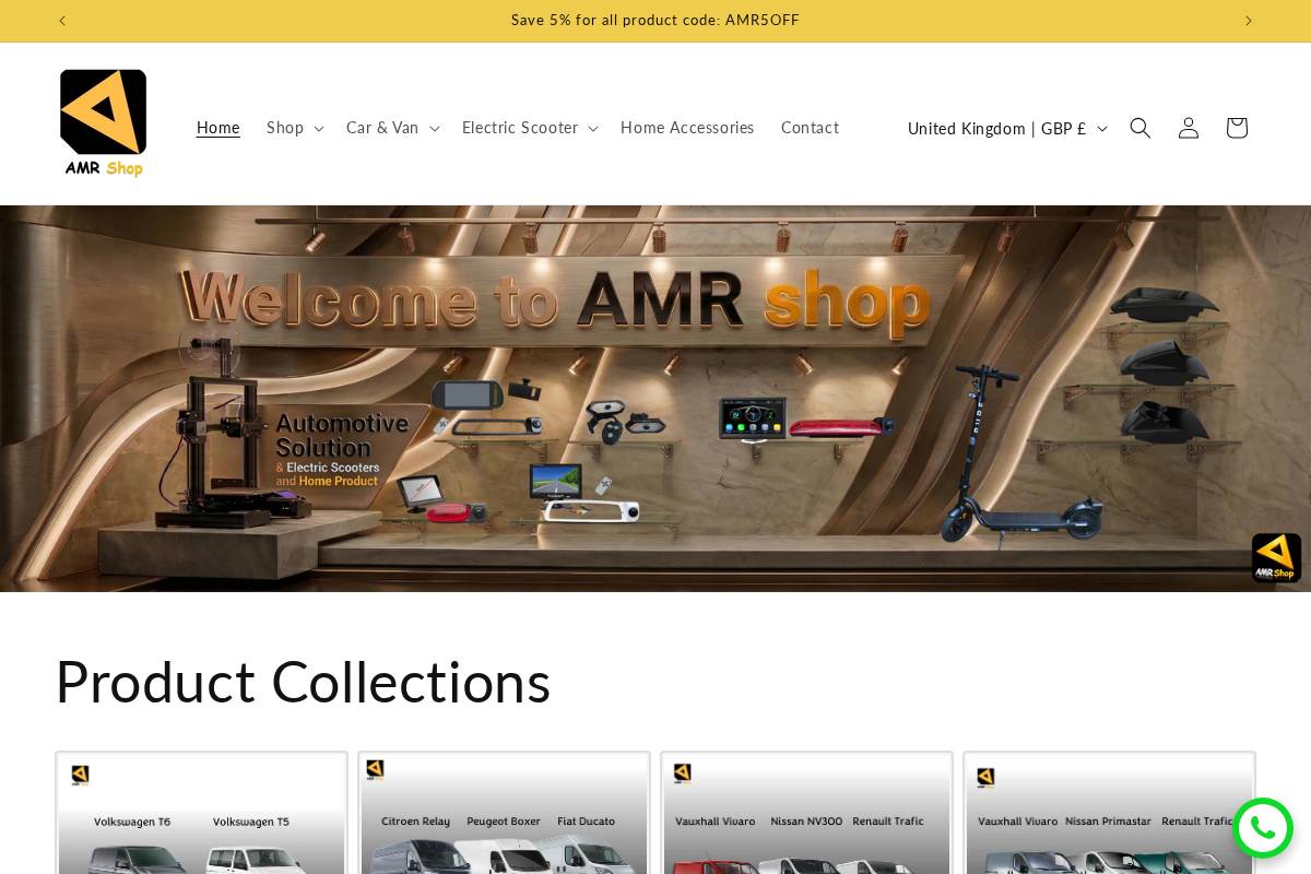 amr-shop.com homepage screenshot
