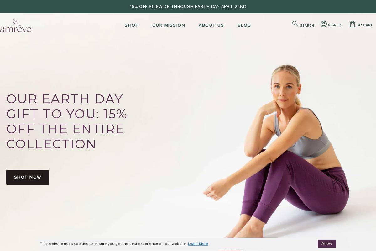 amreveorganic.com homepage screenshot