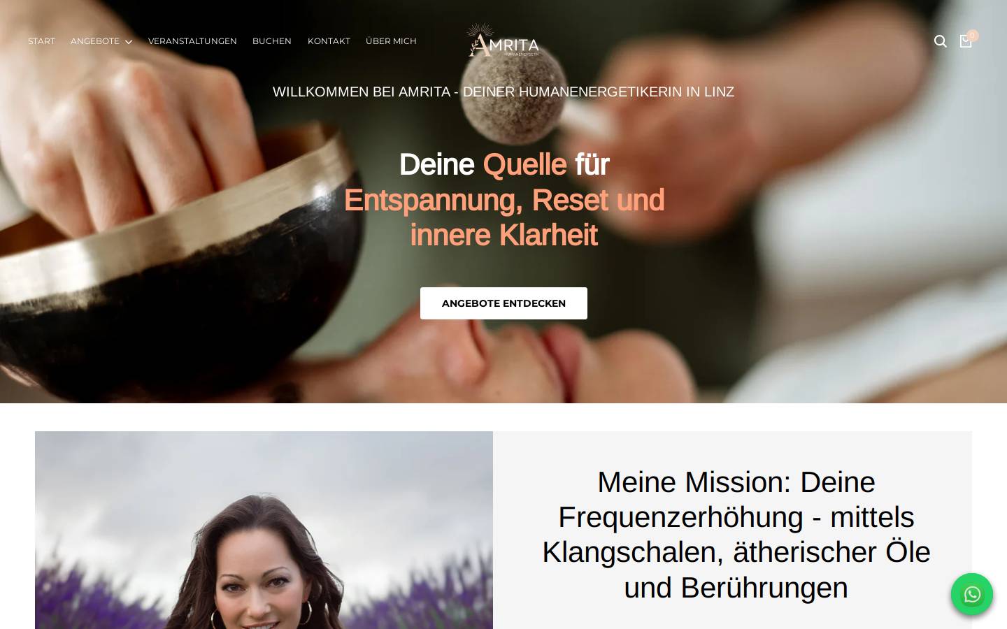 amrita-humanenergetik.at homepage screenshot