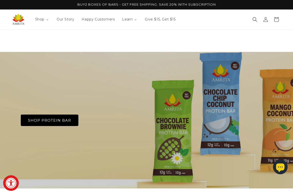 amritahealthfoods.com homepage screenshot